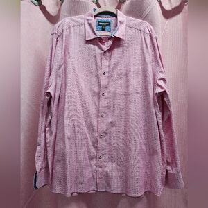 Johnston & Murphy Pink Geometric Button Up Sz XXL